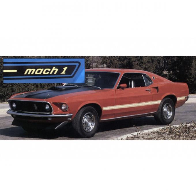 Ford Mustang Exterior Stripe Kit - Mach 1 - Black & Gold