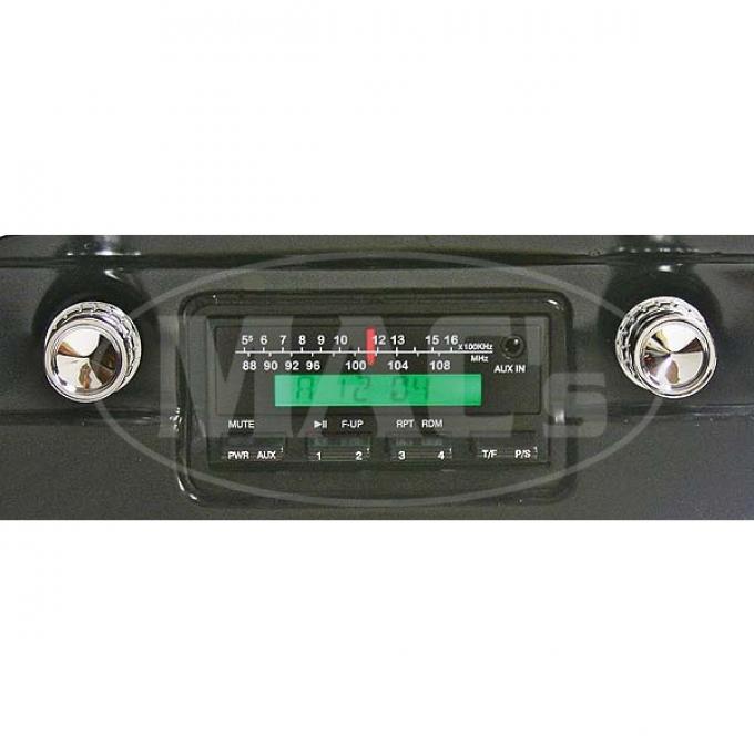 Ken Harrison In-Dash Stereo System, 200W, 1964-1966 Mustang, Black Nose