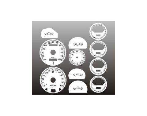 Ford Ranchero White Face Gauge Overlay, 1972-1973