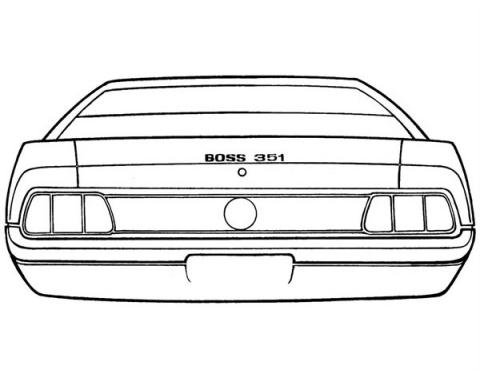 Ford Mustang Trunk Lid Stripe Kit - Boss 351 - 3 Pieces - Black