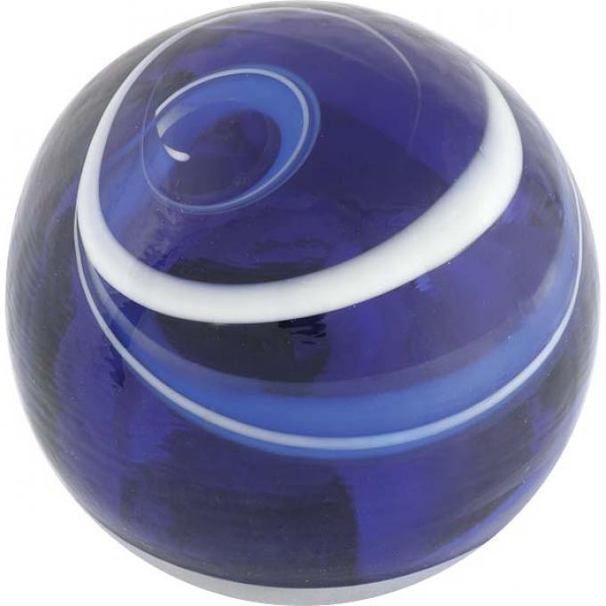 Gear Shift Knob - Floor Shift - Glass - Blue Swirl - Ford