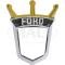 Ford Thunderbird Gas Door Emblem Bezel, Chrome, Ford Crest, 1955-56