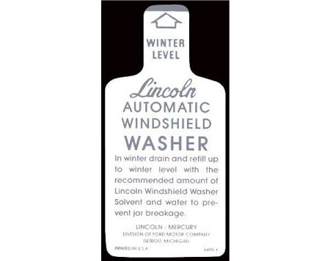 Windshield Washer Bottle Bracket Decal - White And Gray - Mercury