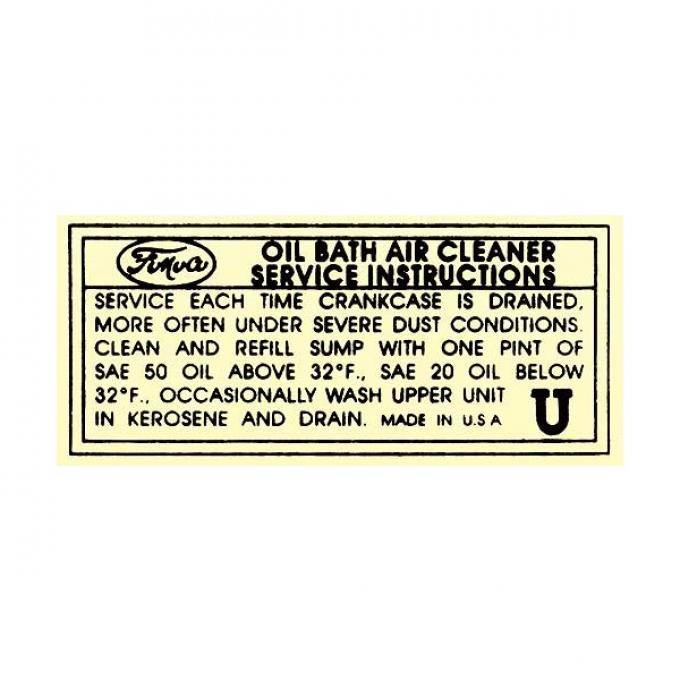 Oil Bath Air Cleaner Decal - Mercury