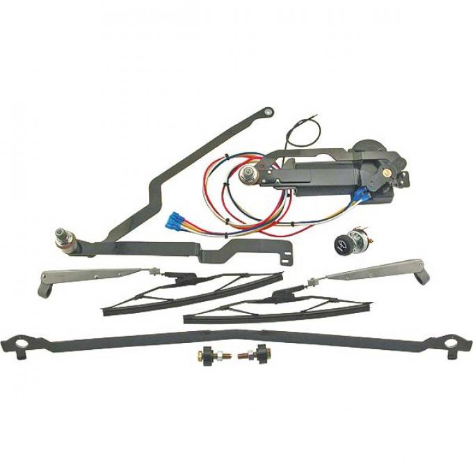 Complete Electric Wiper System - Clean Wipe - 12 Volt - Late 37 - 38 - Ford Sedan & Ford Coupe