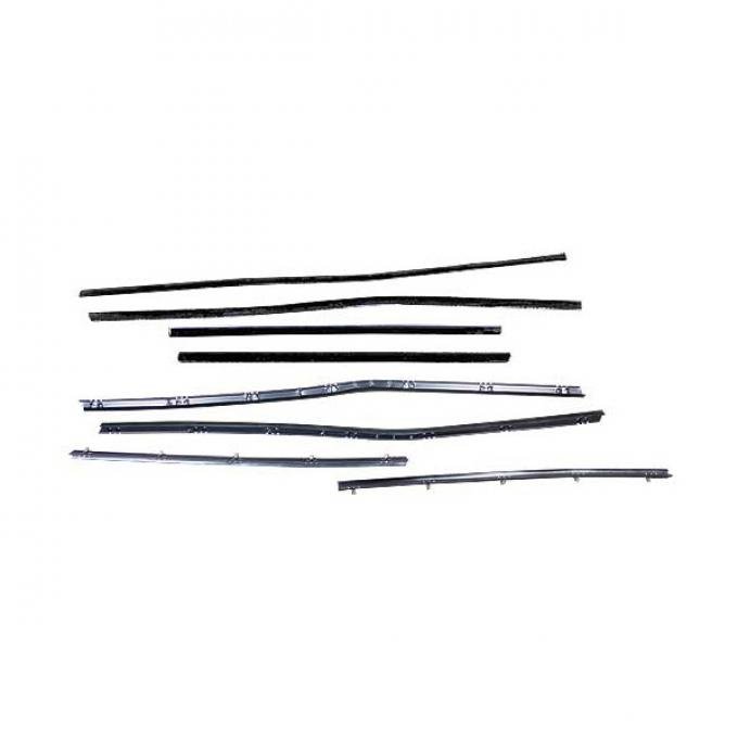 Belt Weatherstrip Kit - Front & Rear Doors - Without ChromeBead On Felt - 8 Pieces - 4 Door Sedan