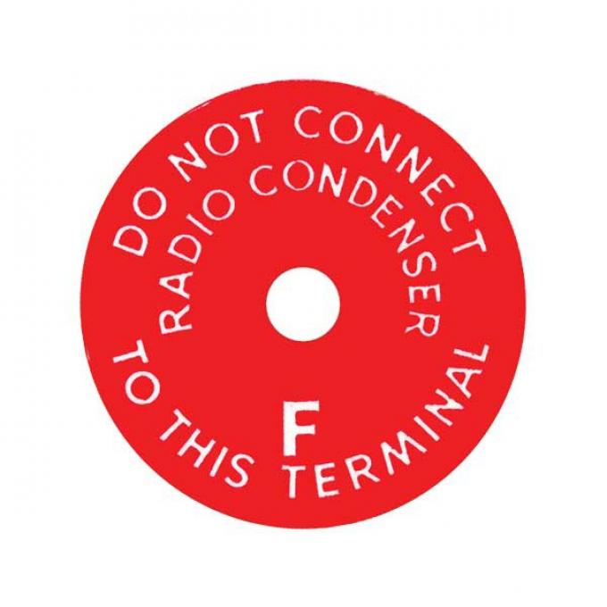 Ford Pickup Truck Generator Warning Tag