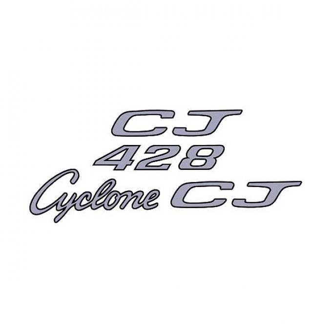 Cyclone Cobra Jet 428 Body Decal Set - Silver With Black Border - Comet & Montego