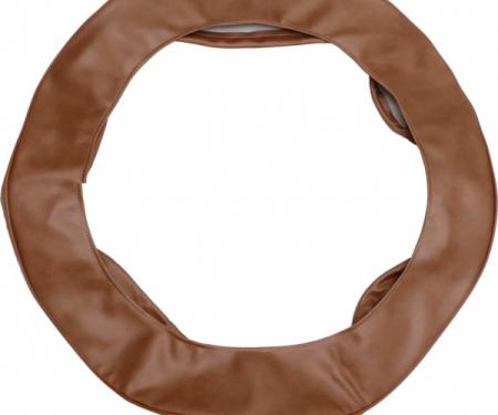 Model T Ford Spare Tire Cover, 450 x 21, Dark Tan Vinyl, NoLogo