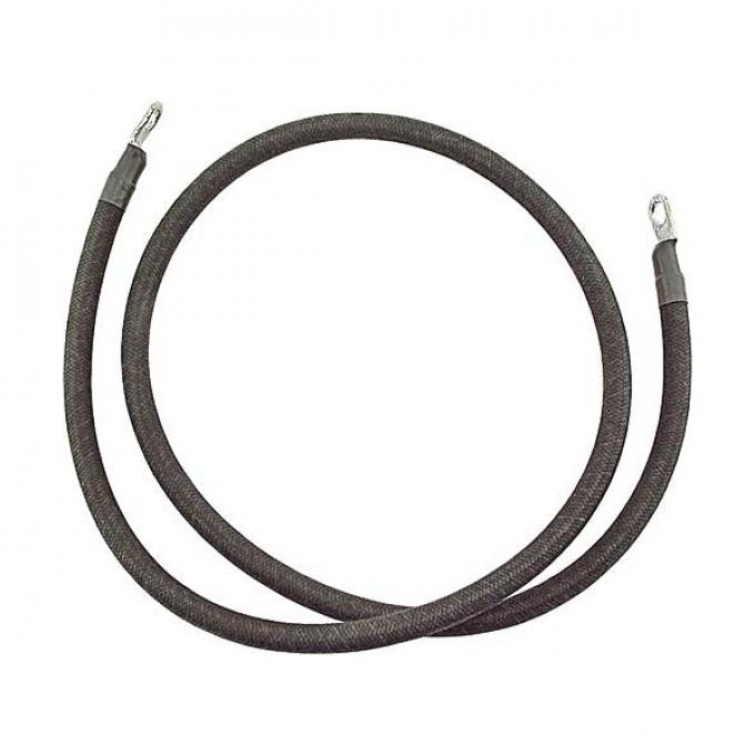 Battery Cable - Starter To Solenoid - Black Tar-Coated Woven Cotton Braid - Ford Only