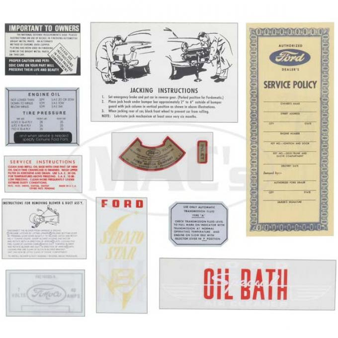 Decal Kit - 13 Pieces - Ford V8
