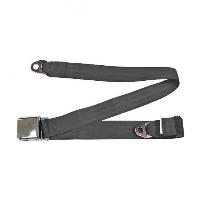 Seatbelt Solutions Universal Lap Belt, 74" with Chrome Lift Latch 1800746009 | Charcoal