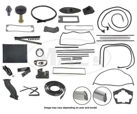 Thunderbird Complete Weather-Strip Kit, Hardtop, 5-Window, With Black Trunk Rear Edge Seal, 1966