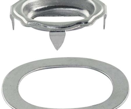 Model A Ford Inside Door Lock Escutcheon - Chrome - Scroll Design - Deluxe Cars Only