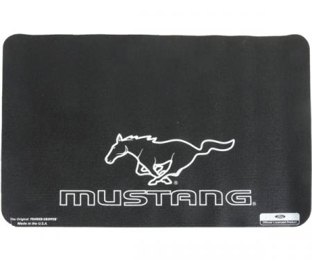 Fender Gripper - Black With Mustang and Running Horse In White - 22 X 34