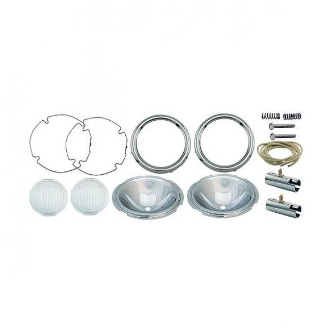 Model T Ford Headlight Rebuild Kit - With Ford Script Lens
