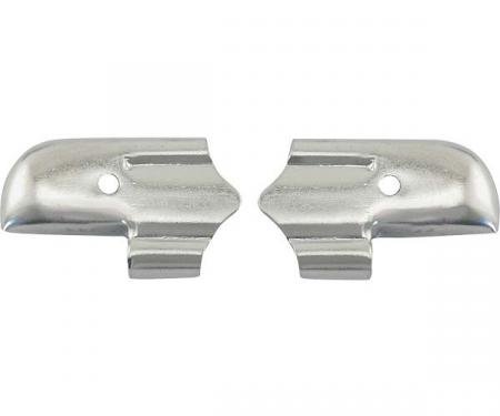 Model A Ford Drip Rail Tips - Rear - Nickel Plated - Sport Coupes & Business Coupes