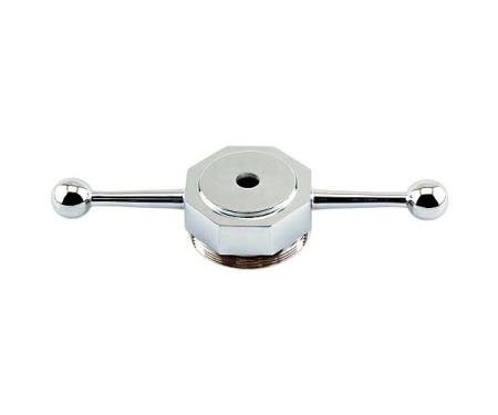Model T Ford Radiator Cap - Chrome - Dogbone Style - Hole For Motor Meter