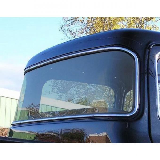 Rear glass, big back curved glass laminated - 1956 Ford Truck, F-series - Light grey, light smoke