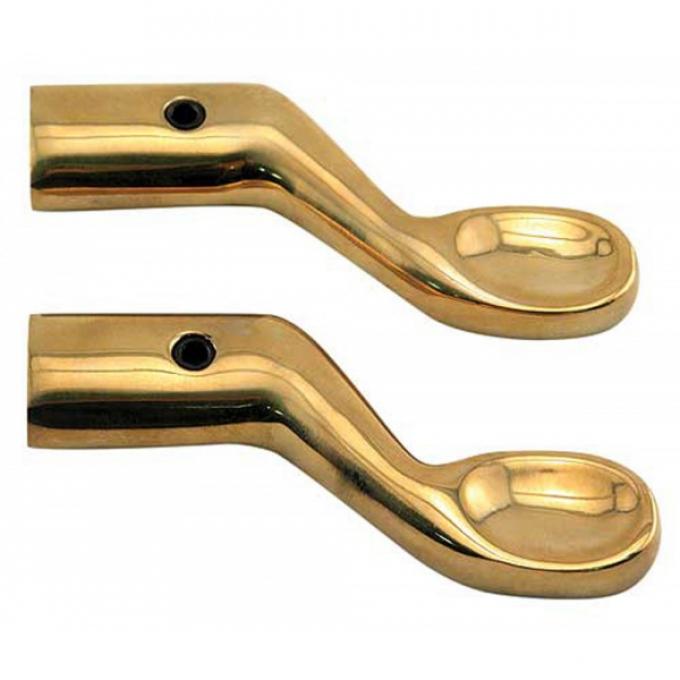 Model T Ford Door Handle Extensions - Polished Brass - Accessory Style - For Open Cars Only