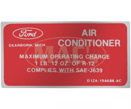 Ford Mustang Decal - Air Conditioning Charge