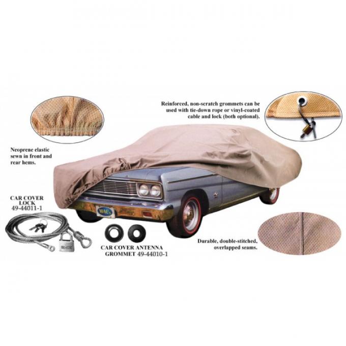 Car Cover, Tan Flannel, With Logo, Ford Sedan, Coupe and Convertible, 1955-1956