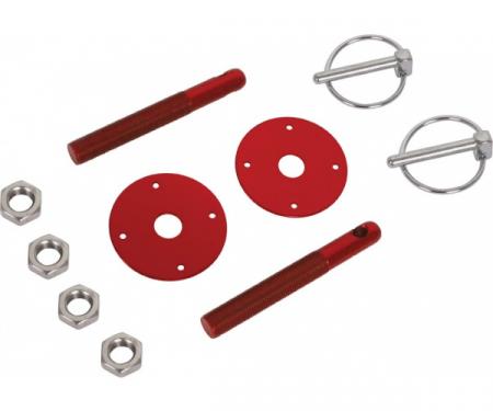 Aluminum Hood Pin Kit, Red