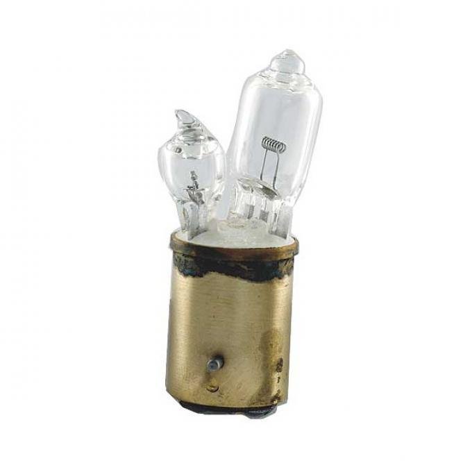 Tail Light Bulb - Offset - Double Contact - 50-20 Candlepower - 6 Volt Halogen - Ford