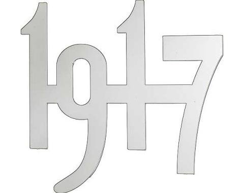 Model T Ford Radiator Year Script - 2 High - Chrome-Plated Brass - 1917