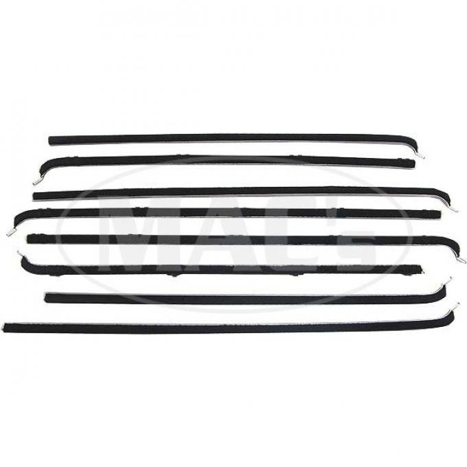 PUI 55-56 FORD 4 DR SEDAN WIN 990954 | Belt Weatherstrip Kit - 8 Pieces - Front And Rear Door Windows - Ford 4 Door Sedan & Station Wagon