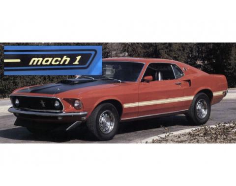 Ford Mustang Exterior Stripe Kit - Mach 1 - Black & Gold