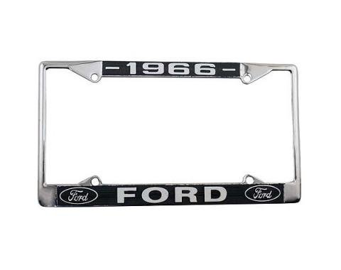 1942 Ford License Plate Frame Chrome Finish with Blue and White Script 