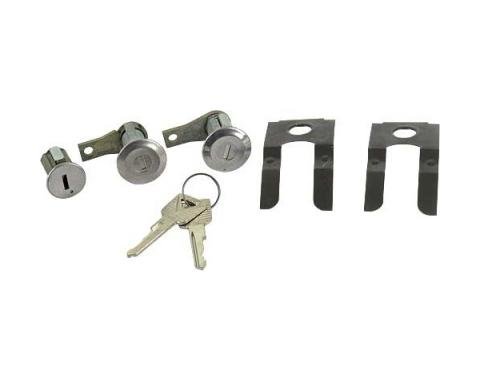 Ford Pickup Truck Door Lock & Ignition Cylinder Set - Includes 2 Keys With Ford Logo - F100 Thru F1100