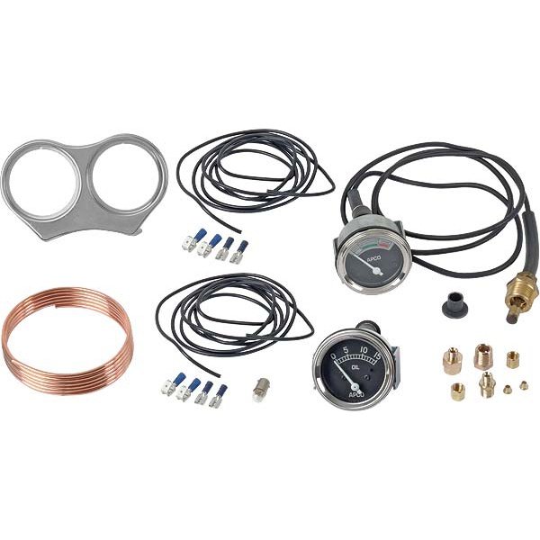 Model A Ford Oil Pressure & Temperature Gauge Kit Fits Round