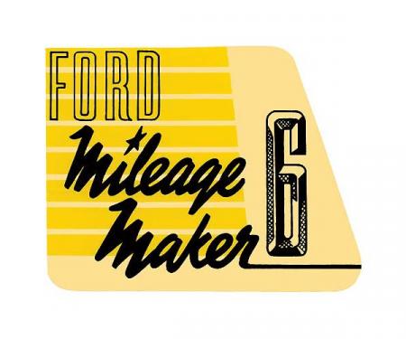 Valve Cover Decal - Mileage Maker Six - Ford