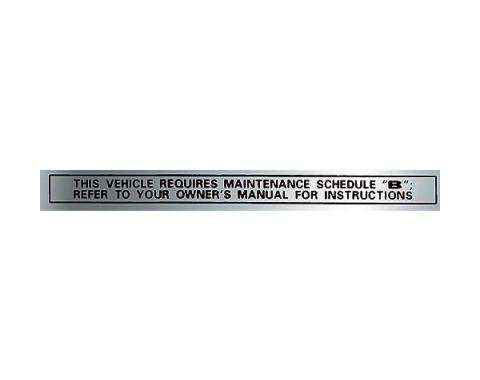 Ford Pickup Truck Glove Box Maintenance Schedule, B Decal