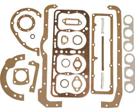 Model A Ford Engine Gasket Set - 21 Pieces - With US Made Fel-Pro Copper Head Gasket