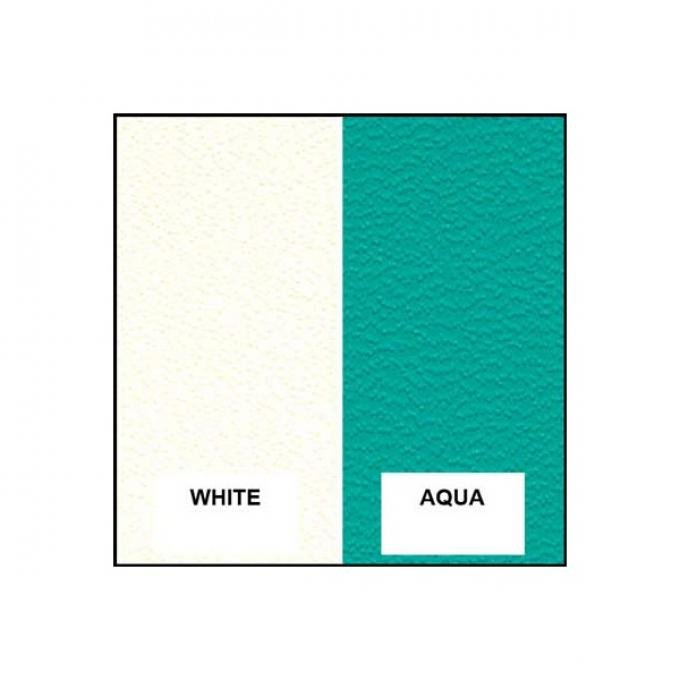 Full Seat Cover Set - White Vinyl With Aqua Vinyl Inserts -Ford Victoria - Body Style 60B