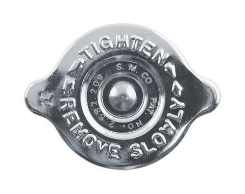 Ford Thunderbird Radiator Cap, 14 LB., Chrome Plated, Reproduction Of Original S.M.CO. Cap, 1962-66