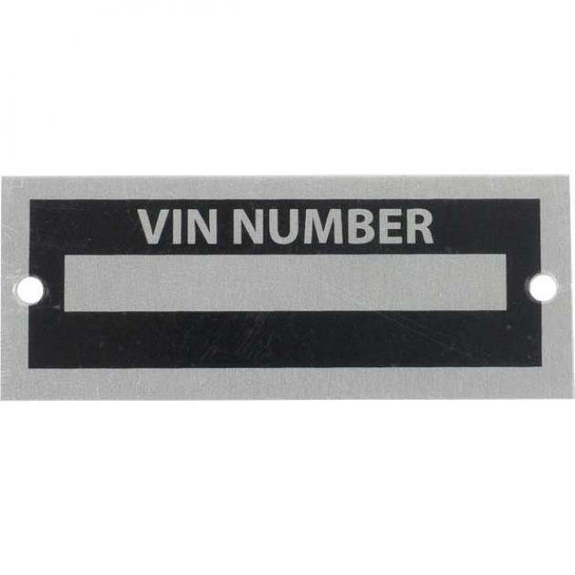 Blank VIN Number Plate | Blue Oval Classics