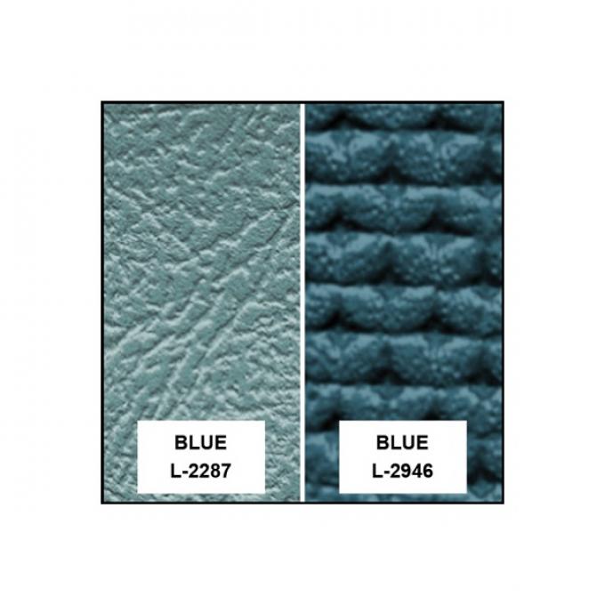 Full Seat Cover Set - Medium Blue Vinyl With Light Blue Vinyl Inserts - Ford Victoria - Body Style 60B