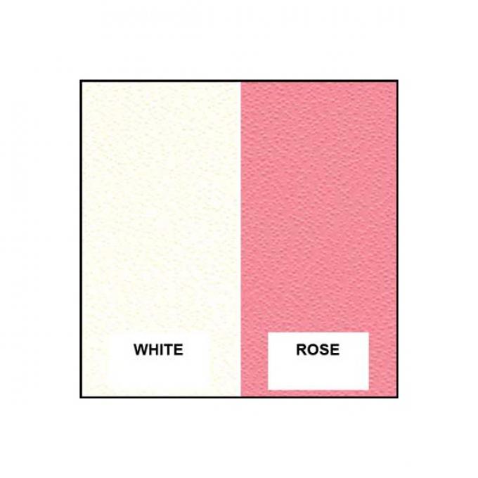 Full Seat Cover Set - White Vinyl With Rose Vinyl Inserts -1 Pleats - Ford Crown Victoria - Body Style 64A or 64B