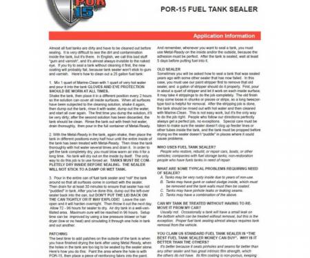POR-15Â® Fuel Tank Sealer - 1 Gallon