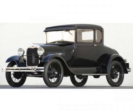 Model A Ford Window Glass Set - Standard Coupe (45A) & Special Coupe (49A) - Stationary Back Window Is 10-5/8 At Center- Concours Quality