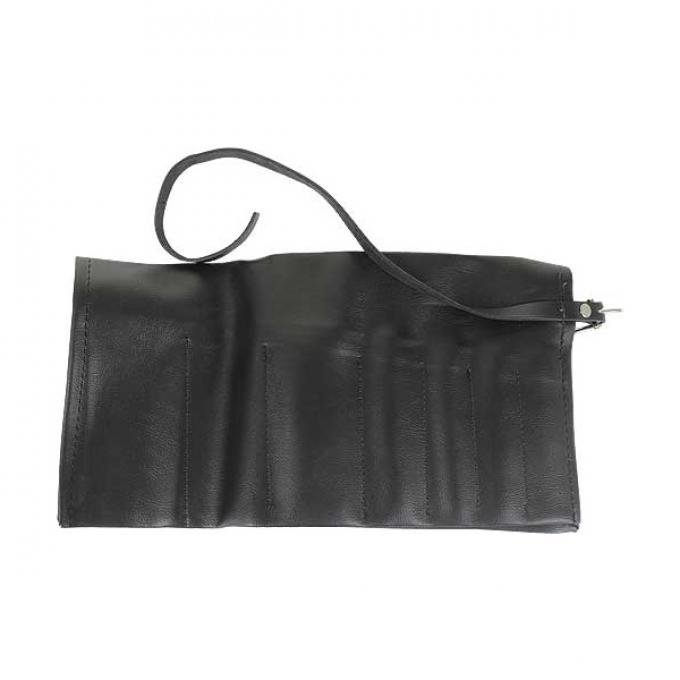 Model T Ford Tool Roll - Black Naugahyde With Nickel Hardware