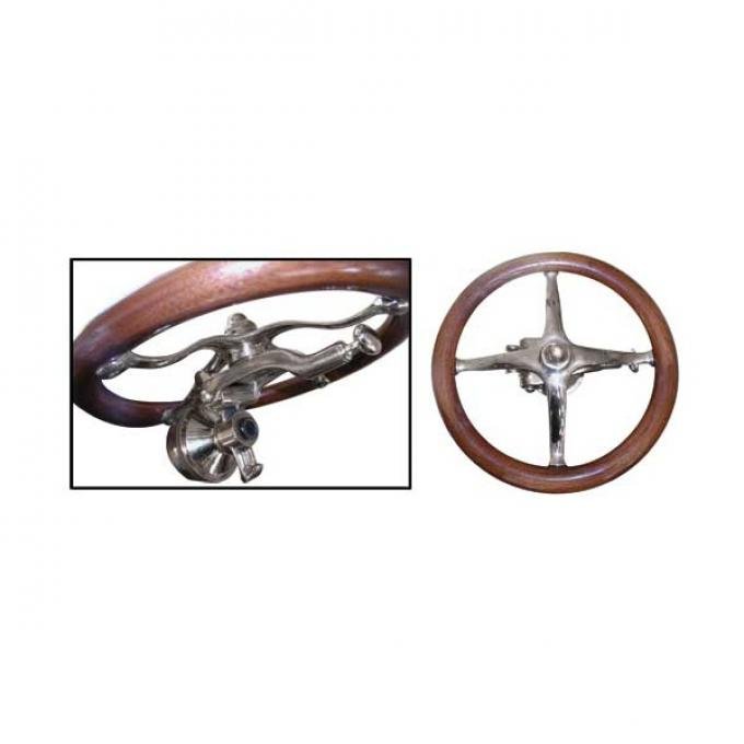 Model T Ford Fat Man Steering Wheel Bracket - Chrome-platedBrass