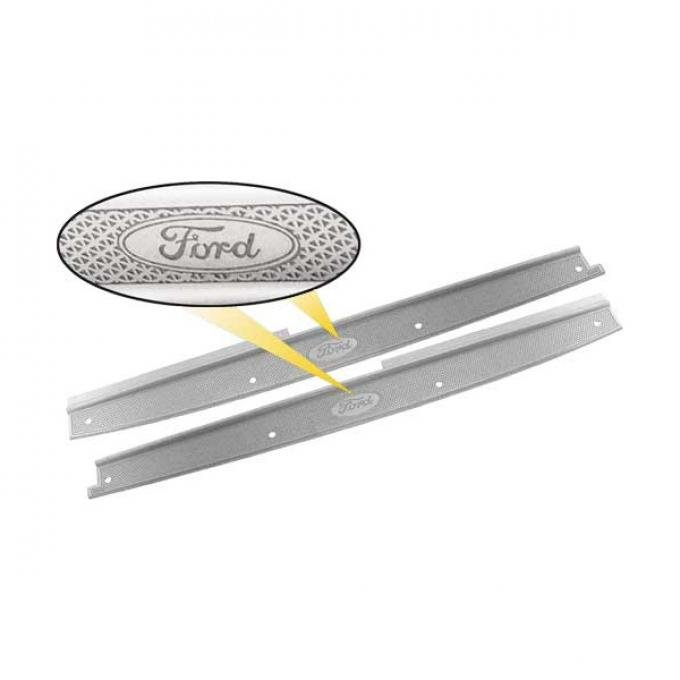 Model A Ford Door Sill Plates - Cabriolet 68A & 68B - 26-13/16 - Ford Script