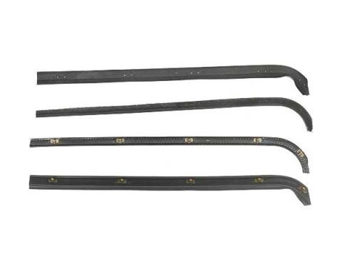 Ford Pickup Truck Belt Weatherstrip Kit - From Serial # K40,001 - 4 Pieces - Right & Left Inner/Outer Mounting Clips Are Preinstalled