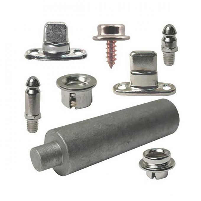 Model A Ford Side Curtain Fastener Set - Roadster Pickup - 34 Piece Set