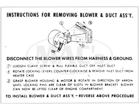 Heater Instruction Decal - Ford